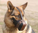 Agitation Muzzle,Police Leather Dog Muzzle For German Shepherd