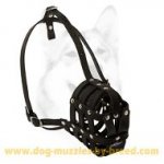 Basket Leather Dog Muzzle,No Bark Muzzle for Small Dog