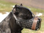 Agitation Muzzle,Police Leather Dog Muzzle For Cane Corso
