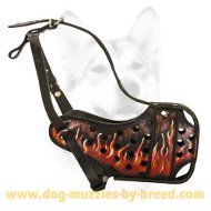 Agitation/Attack Training Medium Dog Leather Muzzle