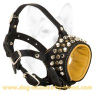 Fantastic Dog Muzzle with metal Studs and Cones