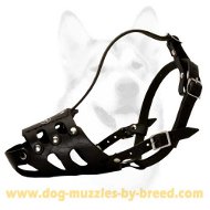 No Bite Leather Dog Muzzle for German Shepherd and similar Dogs