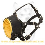 No bite Leather Padded Dog Muzzle