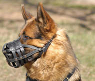 Basket Leather Dog Muzzle,No Bark Muzzle for German Shepherd