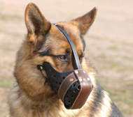 Agitation Muzzle,Police Leather Dog Muzzle For German Shepherd