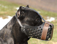 Agitation Muzzle,Police Leather Dog Muzzle For Cane Corso