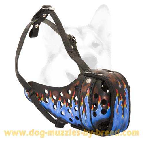 No-rubbing leather dog muzzle